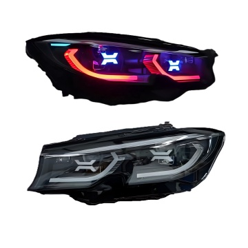 यूएस संस्करण ओएसएस बीएमडब्ल्यू 3 सीरीज़ 325i G28 G21 G20 के लिए RGB DRL 2019+ के साथ एलईडी हेडलाइट