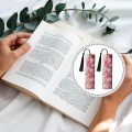 Pembe Gül Çiçek Ahşap Kitap Ayraçları Seti
