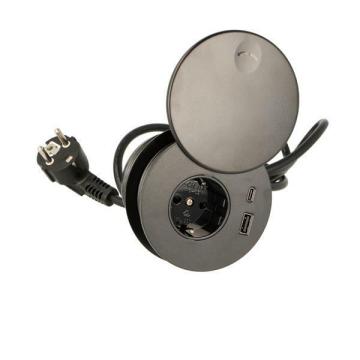80mm Smart Grommet with USB A + USB-C for EU Power Outlets