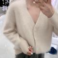 Soft waxy coat of long wool cashmere