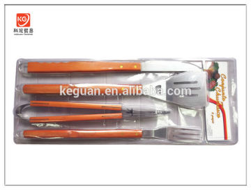 B-034 hot sale piece wooden handle high quality stainless steel bbq tool for bbq knife