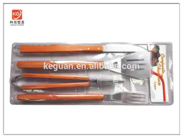 B-034 hot sale piece wooden handle high quality stainless steel bbq tool for bbq knife