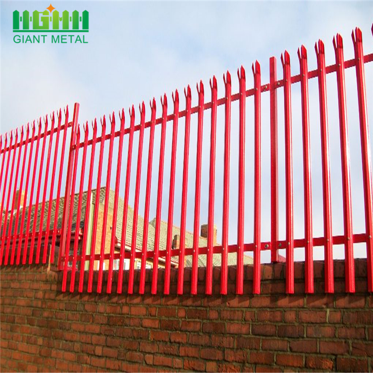 2.4m high  D pale steel palisade fence