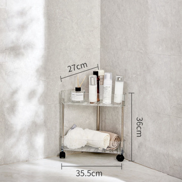 Double-Layer Removable Bathroom Storage Rack with Wheels