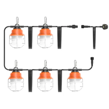 YouLumi 100FT Industrial Hanging Plastic Work String Lights for Construction Sites