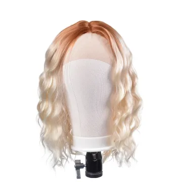 Aishili wholesale short ombre kinky curly water wave hd 613 lace front synthetic wigs for women