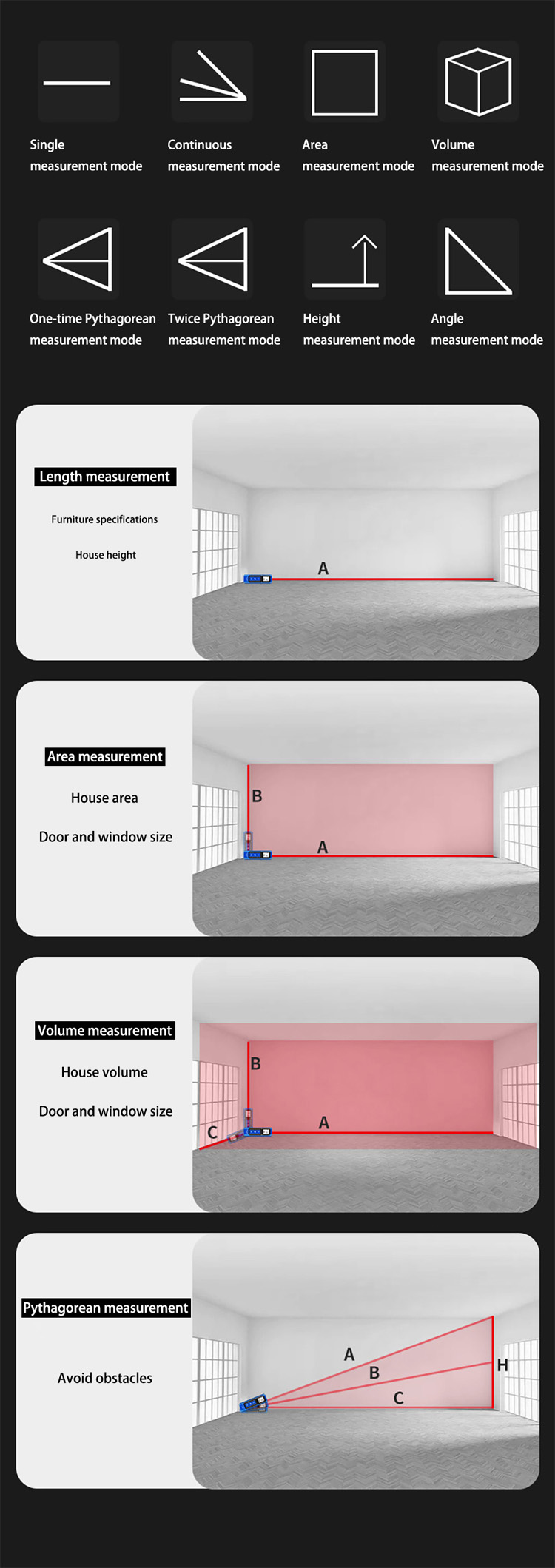 How to use Handheld Distance Meter 40m How to use Handheld Distance Meter 40m