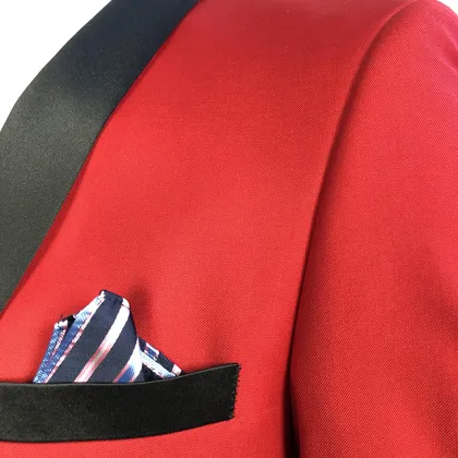 Anti-Static slim fit red wedding suits for men