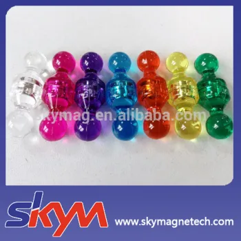 New whiteboard paper magnetic push pin with color solid&transparent