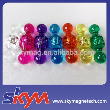 New whiteboard paper magnetic push pin with color solid&transparent