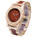 Orologio in legno di sandalo rosso con cinturino in legno