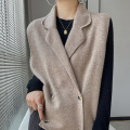 Loose casual all-wool knit waistcoat