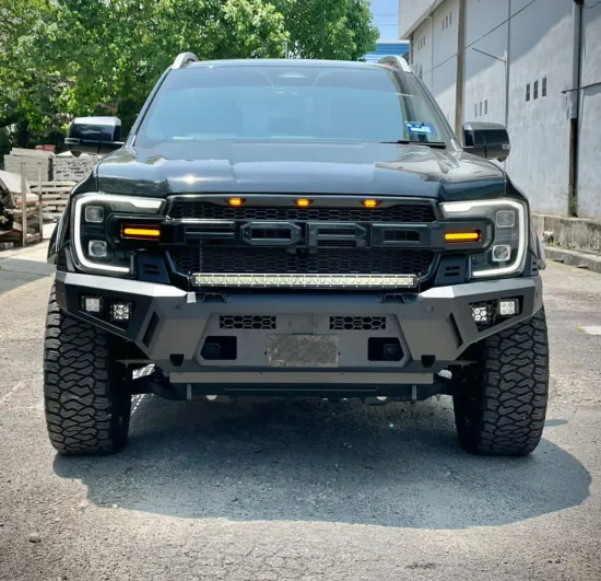 Shackle LED Light Fog Lamp Bullbar Steel Front Bumper for Ford Ranger T7/T8/T9 2023 Raptor 4x4 Off Road Pickup