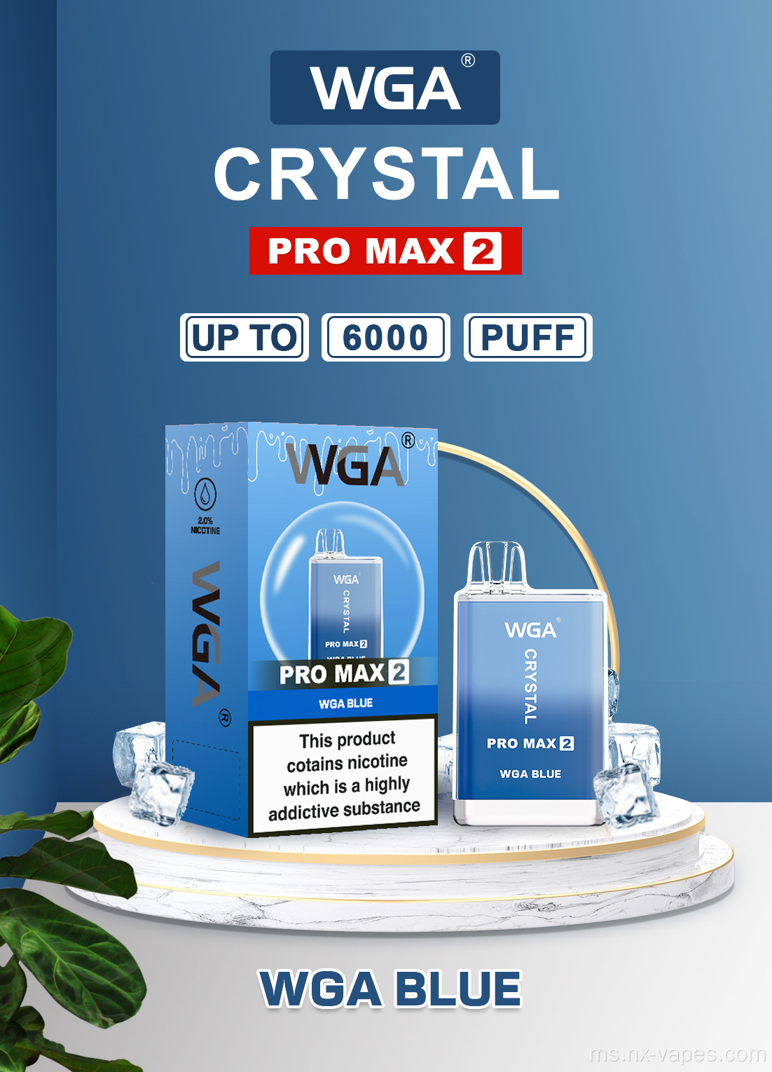 WGA Crystal Pro Max 6000 Puffs Vape Harga
