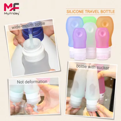 Manufacturer Free Squeeze Silicone Travel cosmetics jars Convenient Bpa Free Squeeze Silicone Travel Shampoo Bottle