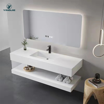 Modern Wall-Mounted Slate Bathroom Vanity with Double Layer Sink