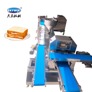 Skywin Semi-Cut Bread Toast Sandwich Cream Filling Making Machine With Flow Pack