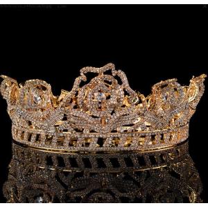 Small Gold Plated Beauty Queen Pageant Crown