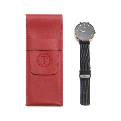 Custom Logo Waterproof Leather Watch Pouch for Travel