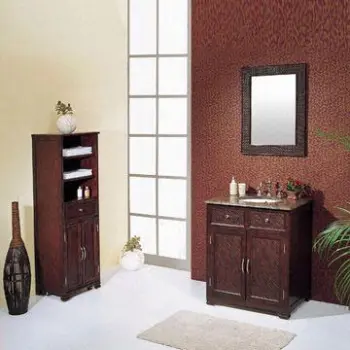 Cabinet with Drawer and Basin, Composed of Mirror Vanities and Side Cabinet