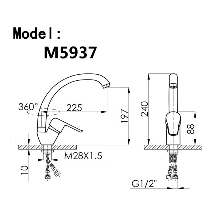 Premium 35mm Sink Mixer with Zinc Alloy Finish