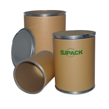 Large Brown Kraft Paper Drum 77 Gallon with Steel Hoop 292L