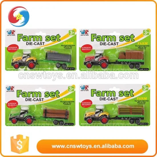 Concise design funny kids farm set green metal diecast models car toys