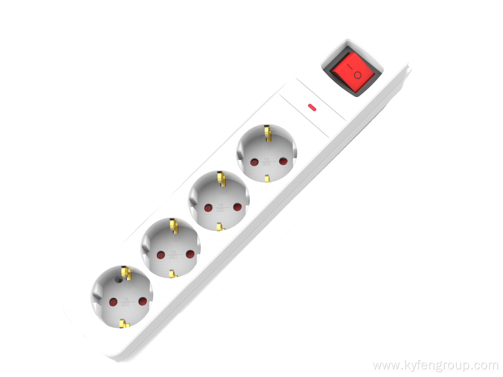 4-Outlet power strip with overload protection