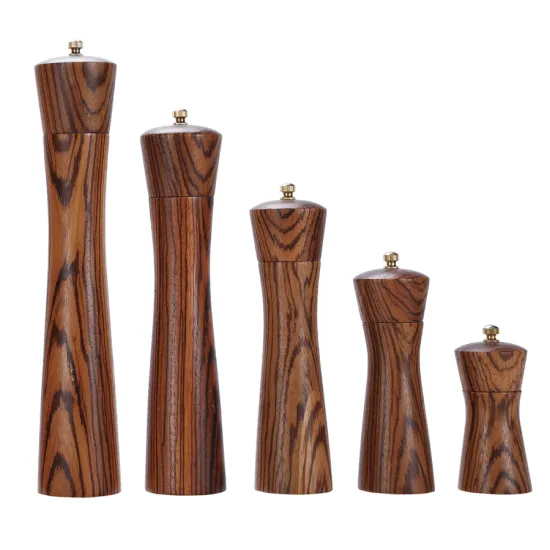 Manual wooden pepper mill