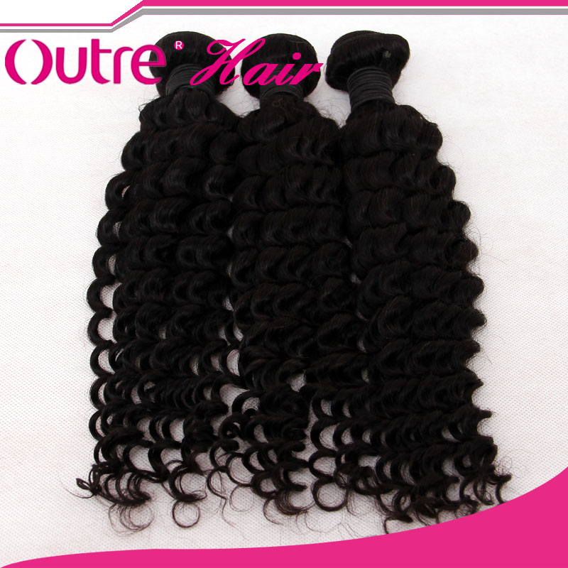 Factory Price Grade 6A 1b# Brazilian Curly Virgin Hair Extension Weft Deep Wave Unprocessed Human Hair Weave 100g/PCS