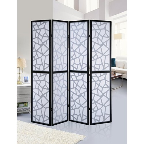 Room Divider Panel Pine wood 4-Panels Room Divider With Decorative Cutouts Supplier