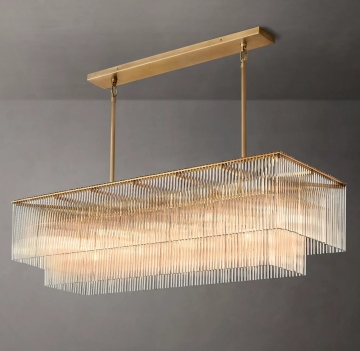 Modern Square Crystal Chandelier - Duplex Architectural Luxury Ceiling Lamp