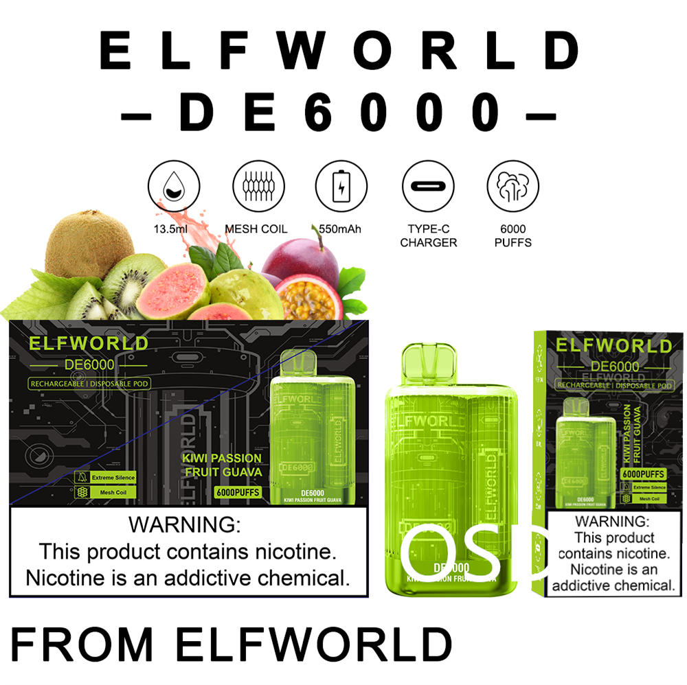 USA Grosir ELF World 6000puffs Disposable Vape