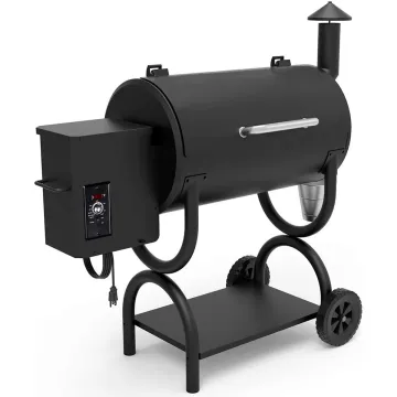 Auto Temperature Control Black Wood Pellet Smoker Smoke BBQ Grill