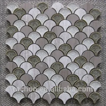 Scale marble mix crackle ceramic glass mosaic backsplash kitchen bathroom wall decorate tile