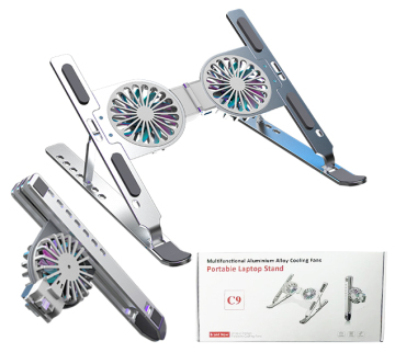 Patented Foldable Ergonomic Aluminum Alloy Laptop Stand for Cooling and Portability