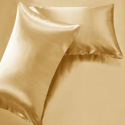 Summer Cooling Luxury Royal Yellow Comfortable Silk Satin Bedding Set