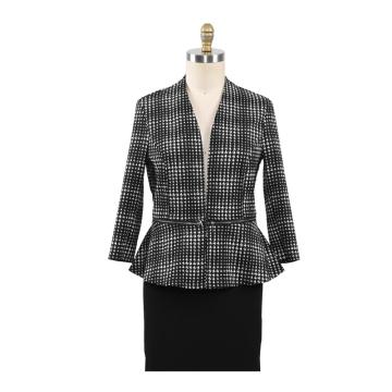 Fashion Office dames zwarte pied-de-poule jassen