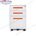 Modern office movable file cabinet with 3 drawers