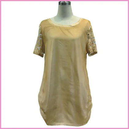 smock top and colored stripe chiffon blouse