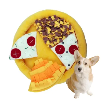 Luxury Large Durable Washable Pizza Shaped Pet Snuffle Mat for Interactive Dog Feeding Game