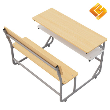 Серая двойная ученическая парта C-Bend