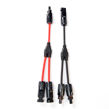 Black and Red Solar Cable PV Wire Extension PV004 Y Divider DC 1500V 1X4mm