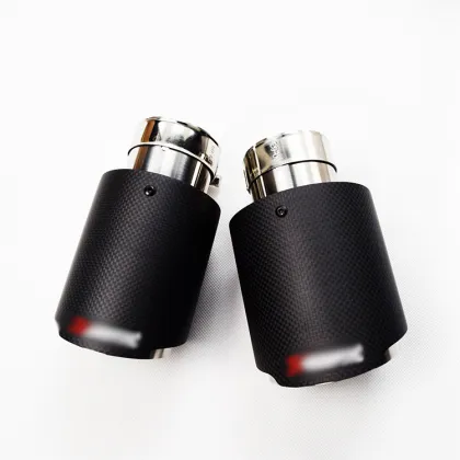SHUNCHI Universal Car Exhaust Muffler Tips Stainless Steel AK Style Carbon Fiber Straight Edge