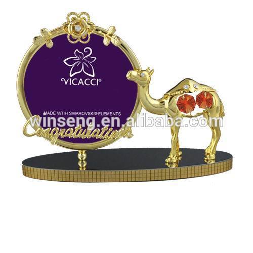 24K gold plated Rose photo Holder with camel decoration for Wedding gifts
