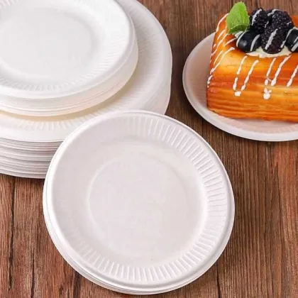 Disposable Rippled Edge Plate Sugarcane Bagasse Plates
