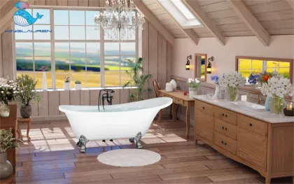 Kinglauren Luxurious Acrylic Soaking Antique Claw Foot Bathtub