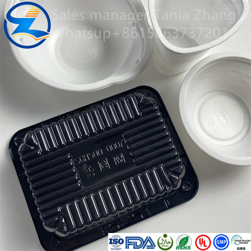 Disposable PP material black takeout bottom food tray