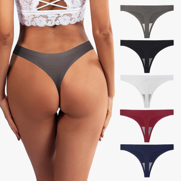 Customized Ice Silk T-back Tanga G-String for Women