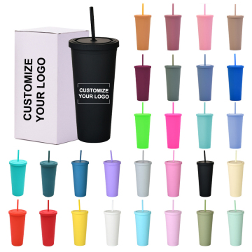 Wholesale BPA-Free Plastic Tumblers 710ML with Lids and Straws